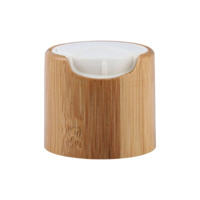 Unique design bamboo disc cap shampoo bottle